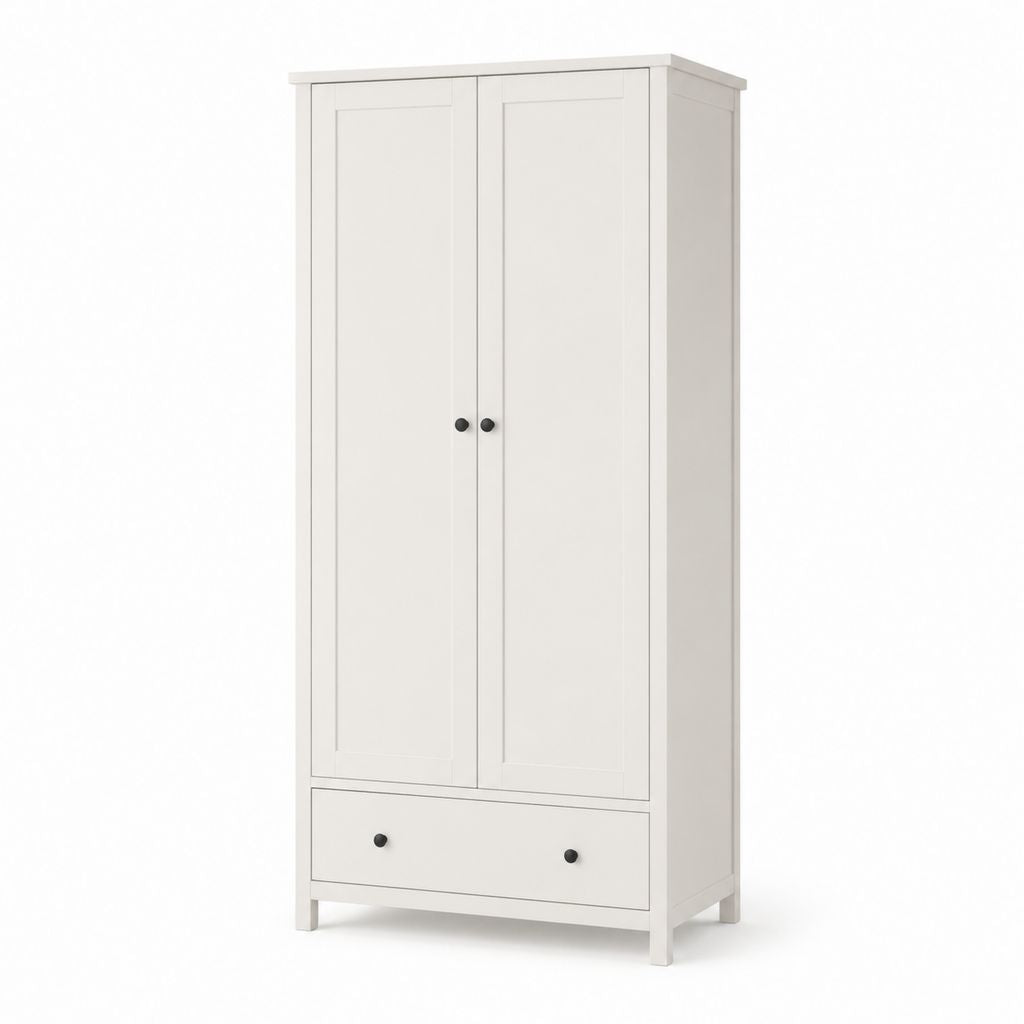 Armadio guardaroba a 2 ante bianco in pannello truciolare nobilitato rettangolare 100 x 52 x 200 cm